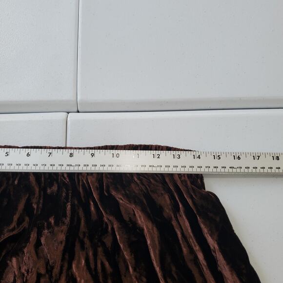CP Shades Pants Womens Large Brown Crushed Velvet Pull On Elastic Waist Lounge - Picture 8 of 12
